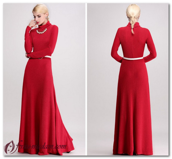 красное трикотажное платье фото