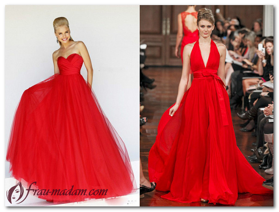 красивые платья красного цвета