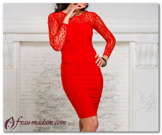 красное платье футляр