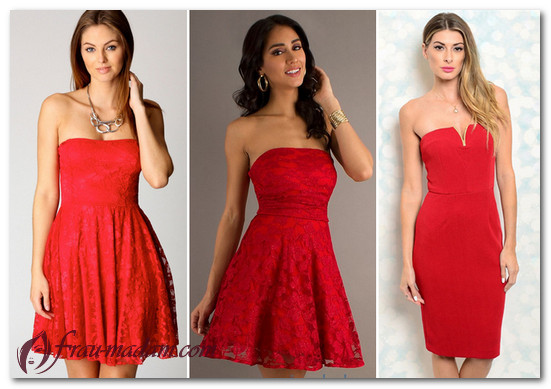 стильное красное платье