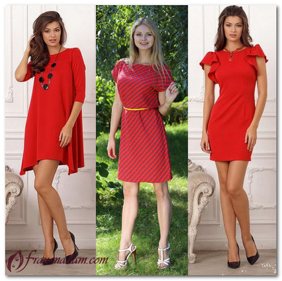 летние платья красного цвета аксессуары