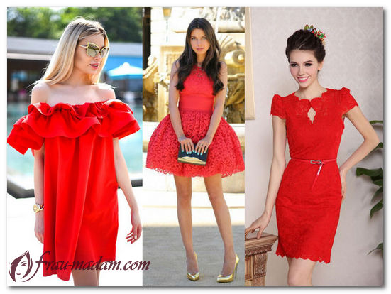 красное летнее платье короткое