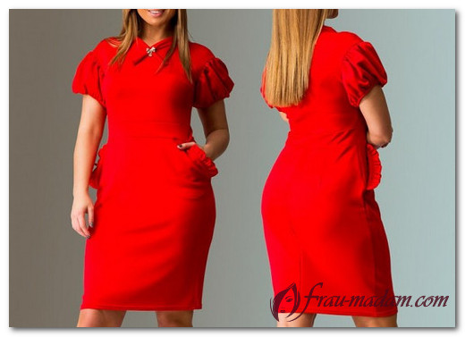 красное платье для полных женщин фото