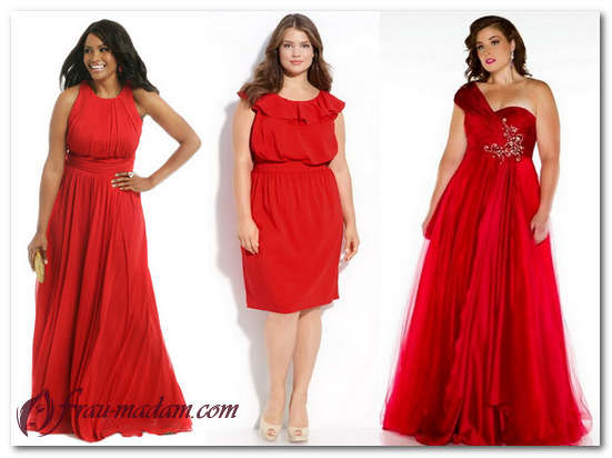 красные платья для полных девушек фото