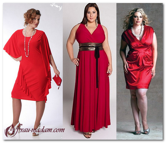 красные платья для полных женщин