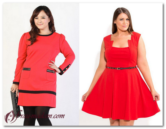 модели красного платья для полных