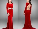 Красное платье с открытой спиной и плечами: фото образов