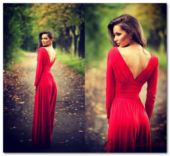 красное платье с открытой спиной обувь